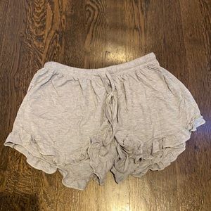 gray flowy shorts